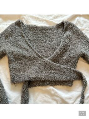Skims Cozy Knit Wrap Top